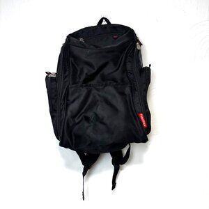 Fisher-Price Black Diaper Backpack w/ Wipe Pocket & Insulated Bottle Holder